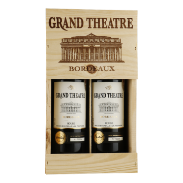 Grand Theatre Bordeaux kist met 2 flessen