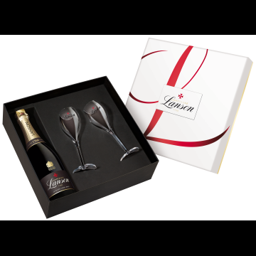 Lanson Black Label Brut Geschenkverpakking met 2 Glazen
